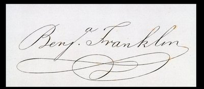 Handtekening van Benjamin Franklin door American School